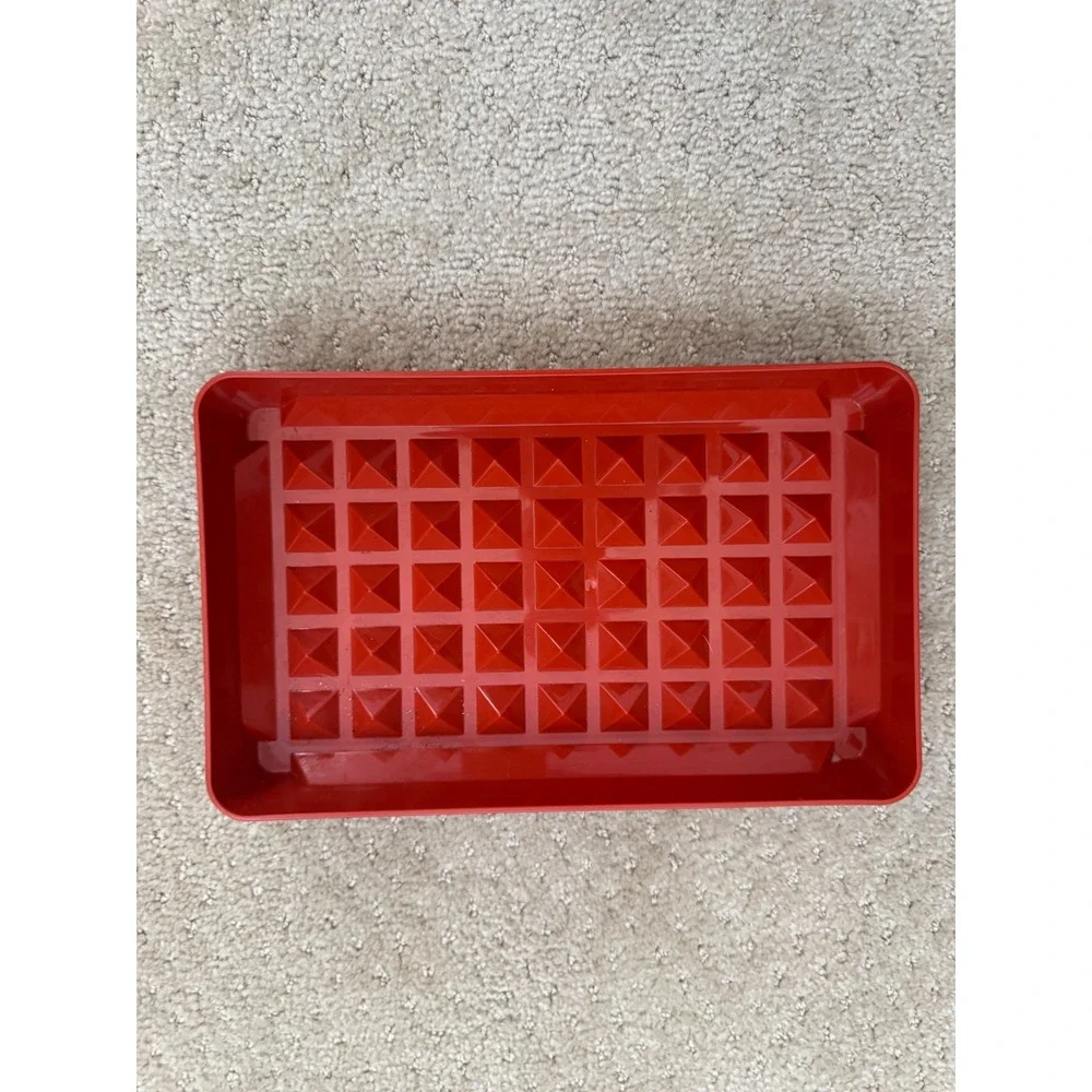 Vintage 1980's Tupperware Red Bacon Deli Keeper Rectangular Container with Lid